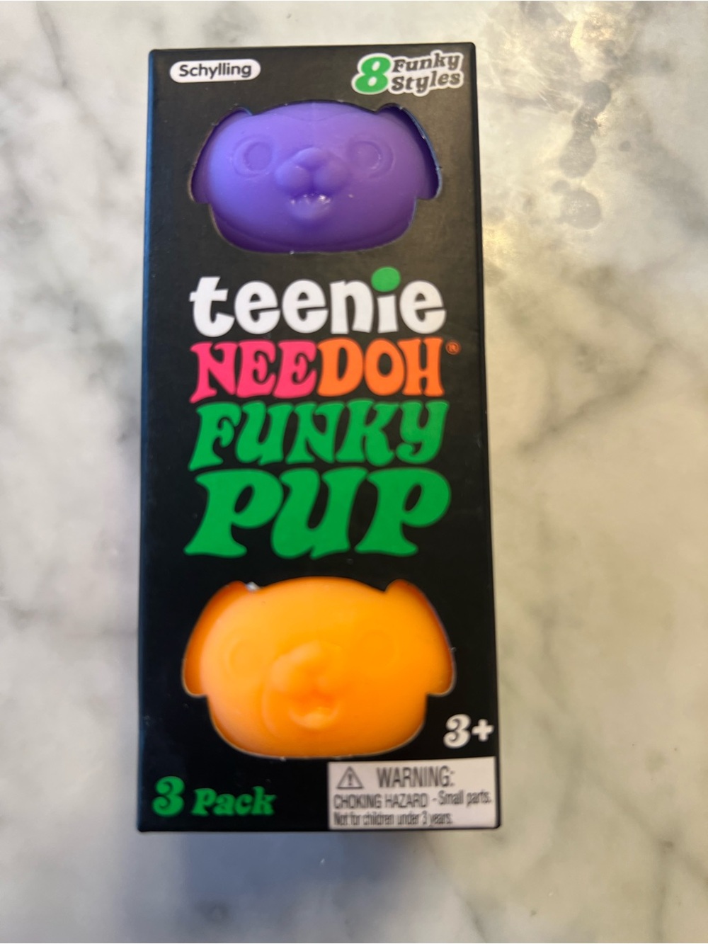 Teenie NeeDoh Funky Pup 3-Pack - Purple & Orange and Pink